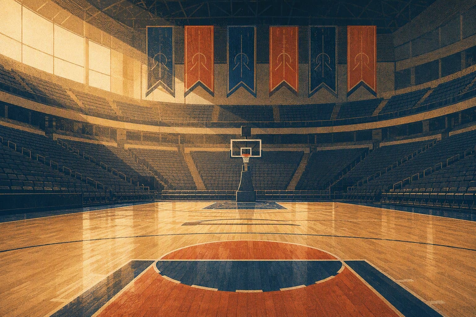 Empty basketball court - illustration, Jake Team LLC