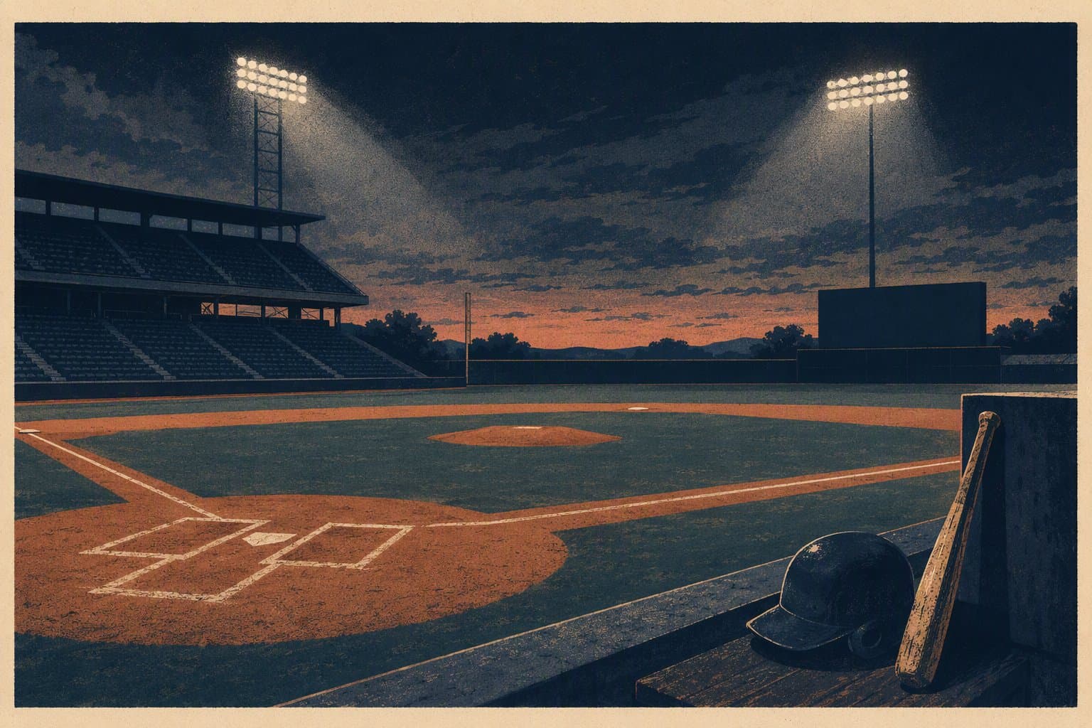 late inning tension - illustration, Jake Team LLC