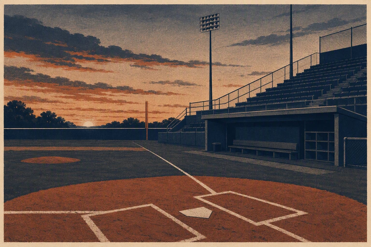 empty baseball stadium - illustration, Jake Team LLC