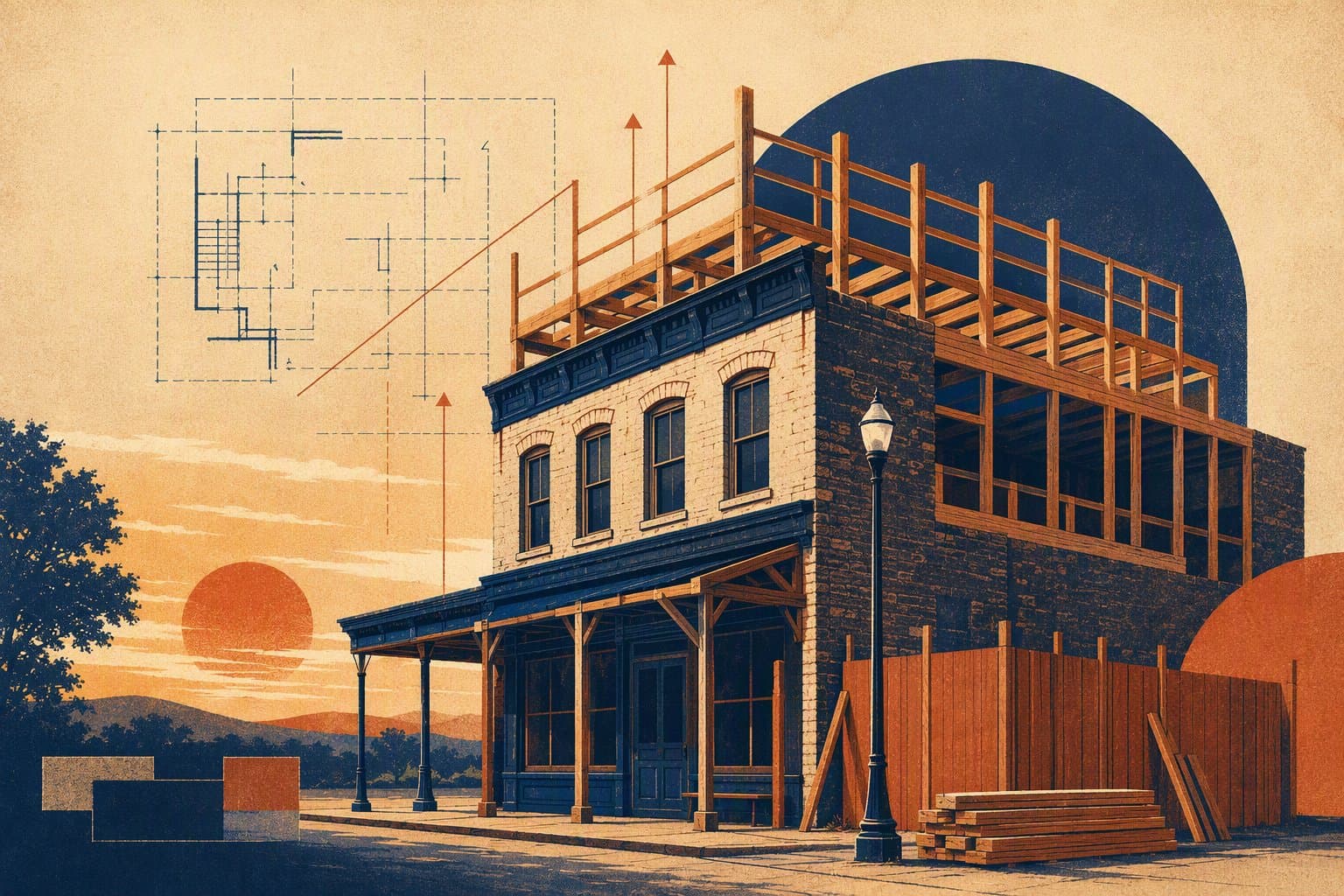 Downtown Revitalization - illustration, Jake Team LLC