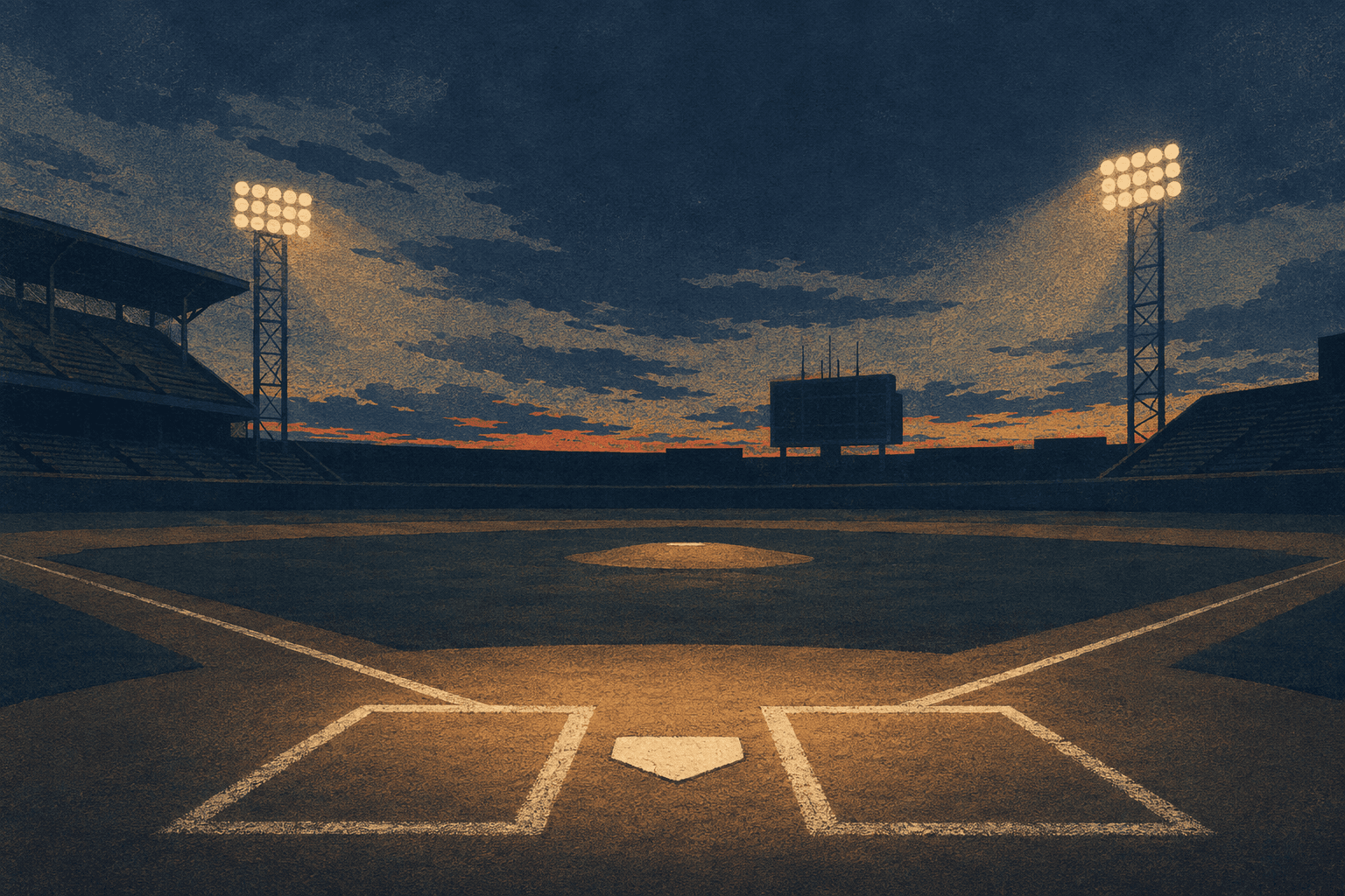 evening baseball - illustration, Jake Team LLC