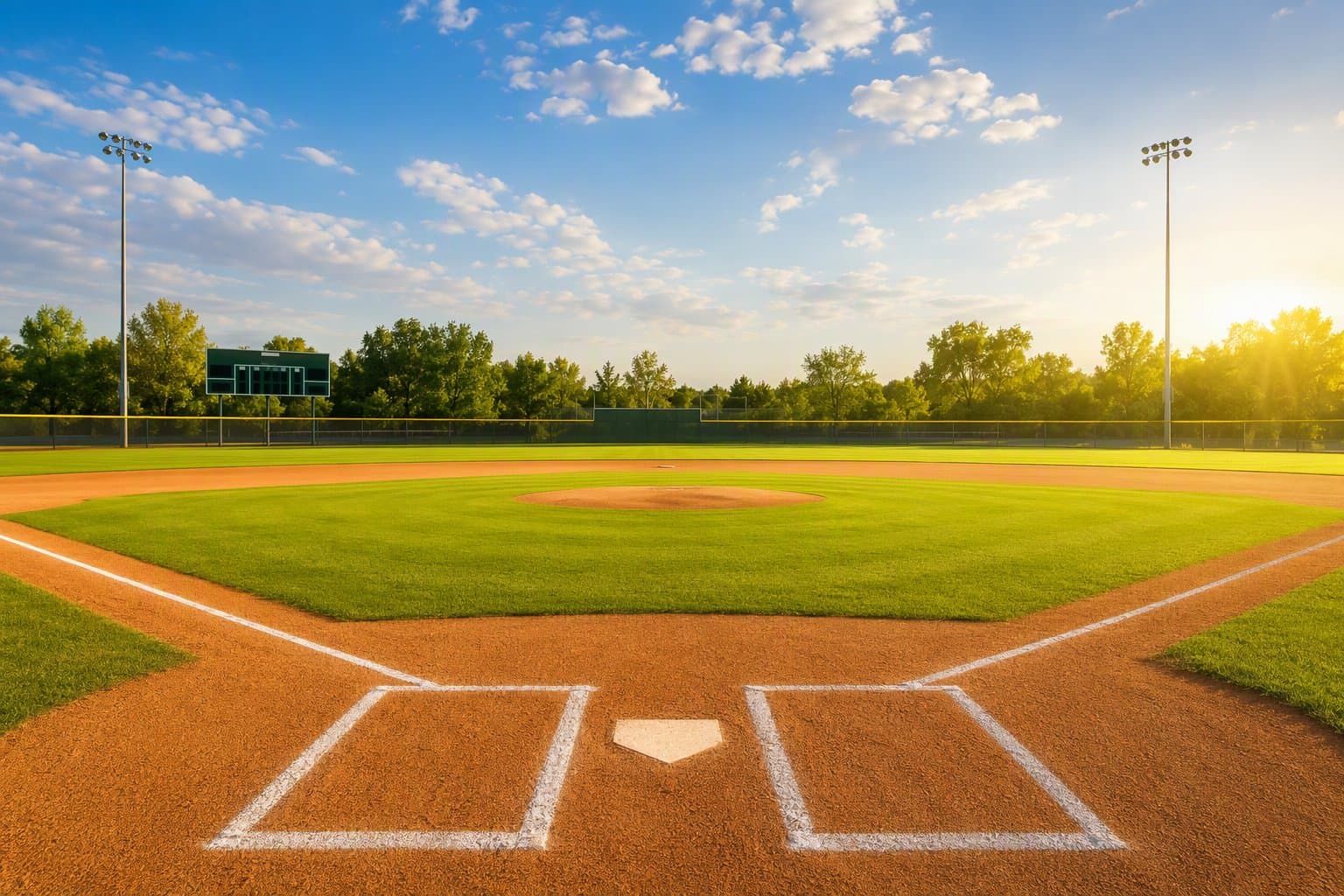 empty sunlit stadium - illustration, Jake Team LLC