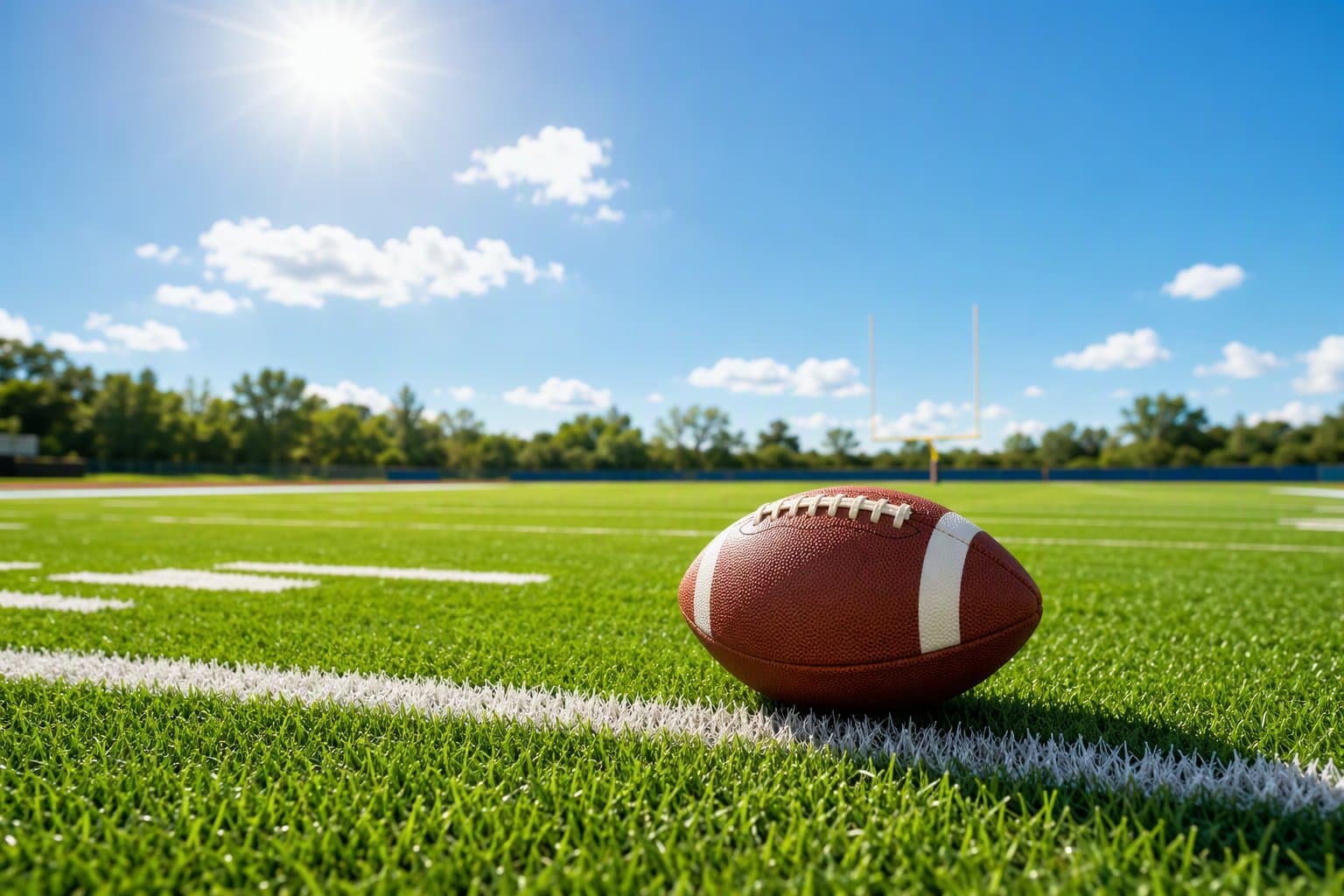 Sunlit football field - illustration, Jake Team LLC