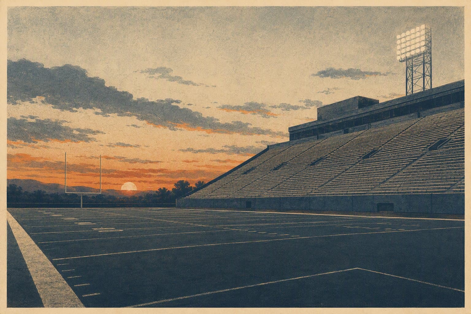 football stadium twilight - illustration, Jake Team LLC