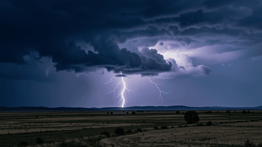 Van Alstyne lightning strike — illustration, Jake Team LLC