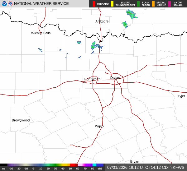 National Weather Service radar for North Texas (KFWS)