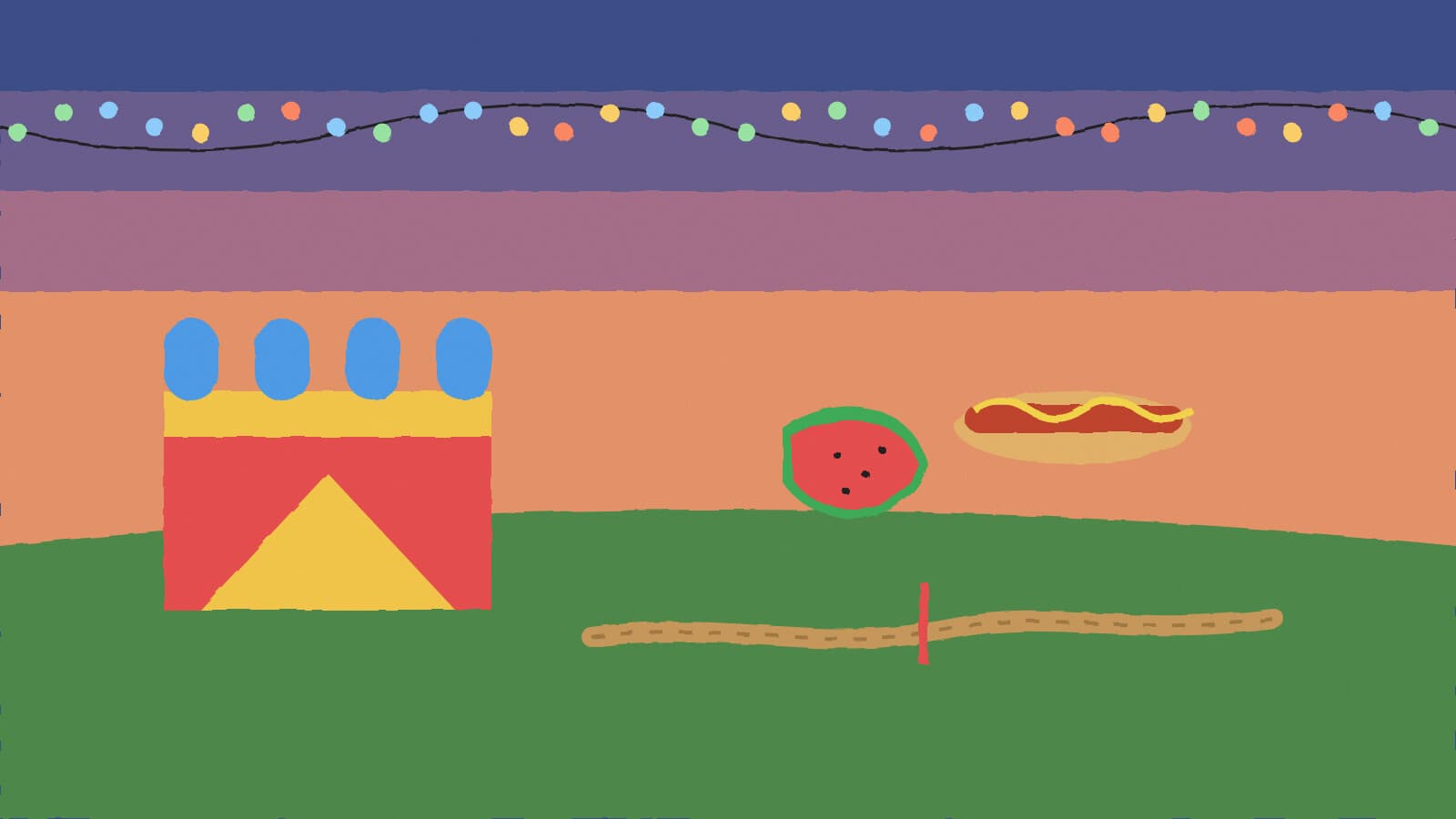 Bounce house and tug-of-war rope - illustration, Jake Team LLC