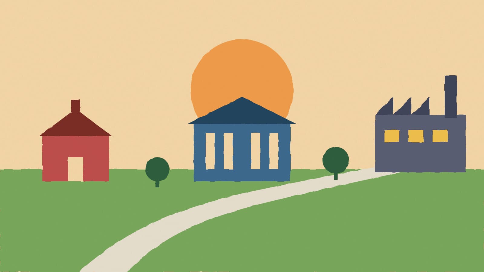 Path from school to workplace - illustration, Jake Team LLC