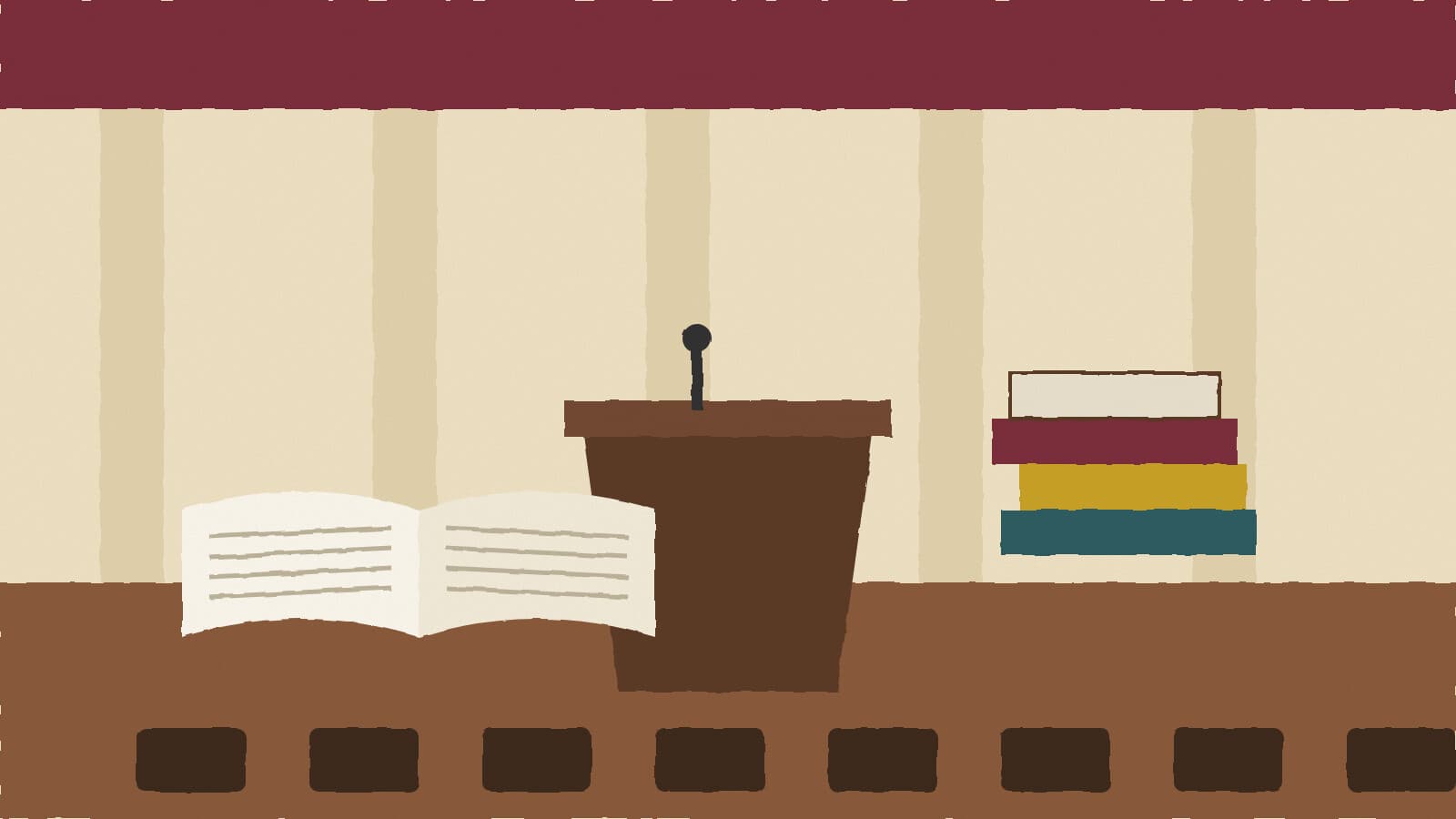 Lecture hall with lectern - illustration, Jake Team LLC