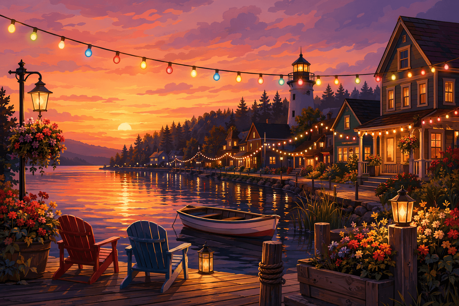 Festival lights - illustration, Jake Team LLC
