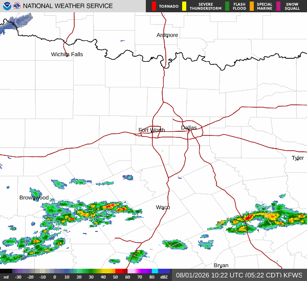National Weather Service radar for North Texas (KFWS)