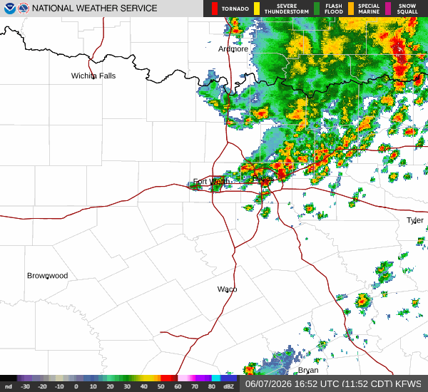 National Weather Service radar for North Texas (KFWS)