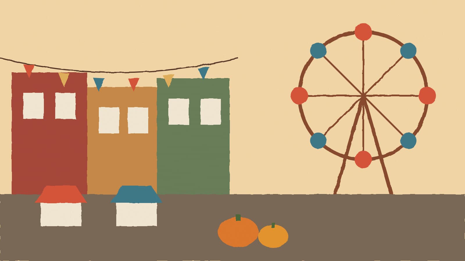 Downtown fall festival street - illustration, Jake Team LLC